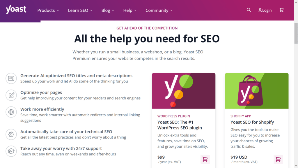 Yoast seo interface