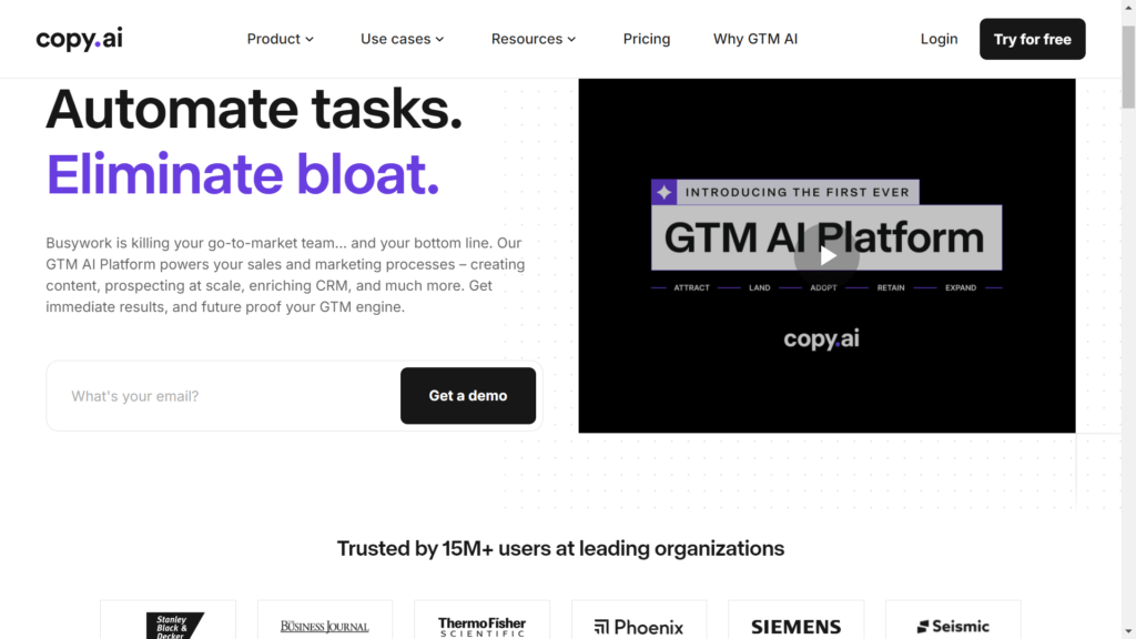 copywriting ai business soution copy.ai use interface image